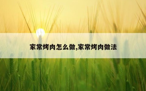 家常烤肉怎么做,家常烤肉做法