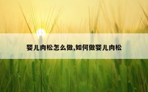 婴儿肉松怎么做,如何做婴儿肉松