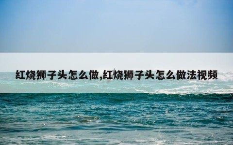 红烧狮子头怎么做,红烧狮子头怎么做法视频