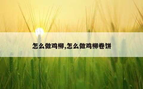 怎么做鸡柳,怎么做鸡柳卷饼