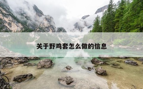 关于野鸡套怎么做的信息
