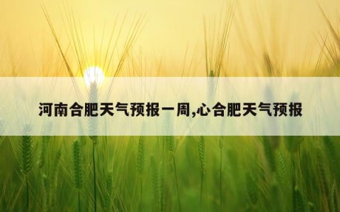 河南合肥天气预报一周,心合肥天气预报