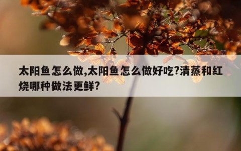 太阳鱼怎么做,太阳鱼怎么做好吃?清蒸和红烧哪种做法更鲜?