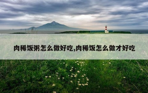 肉稀饭粥怎么做好吃,肉稀饭怎么做才好吃