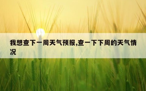 我想查下一周天气预报,查一下下周的天气情况