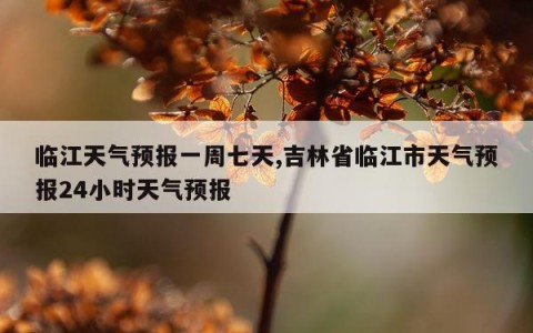 临江天气预报一周七天,吉林省临江市天气预报24小时天气预报