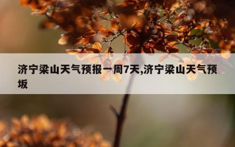 济宁梁山天气预报一周7天,济宁梁山天气预坂