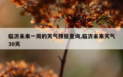 临沂未来一周的天气预报查询,临沂未来天气30天