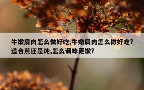 牛嫩肩肉怎么做好吃,牛嫩肩肉怎么做好吃?适合煎还是炖,怎么调味更嫩?