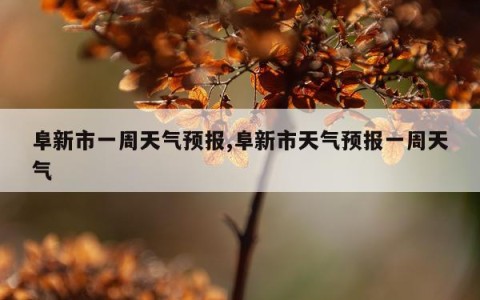 阜新市一周天气预报,阜新市天气预报一周天气