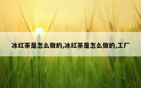 冰红茶是怎么做的,冰红茶是怎么做的,工厂