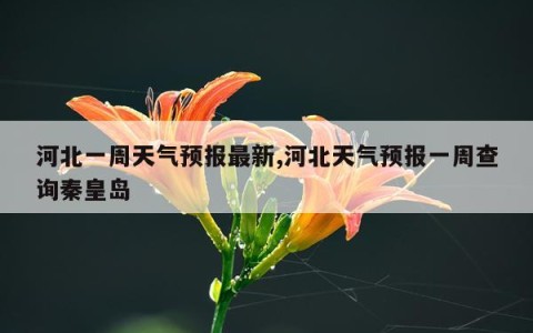 河北一周天气预报最新,河北天气预报一周查询秦皇岛