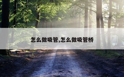 怎么做吸管,怎么做吸管桥