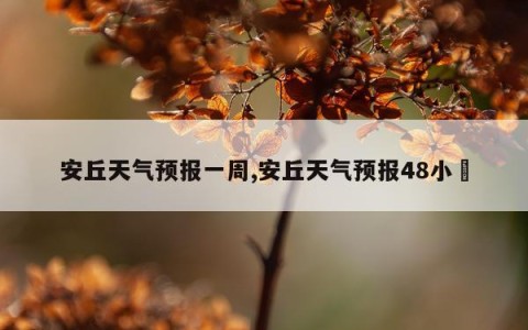 安丘天气预报一周,安丘天气预报48小吋