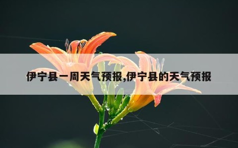 伊宁县一周天气预报,伊宁县的天气预报