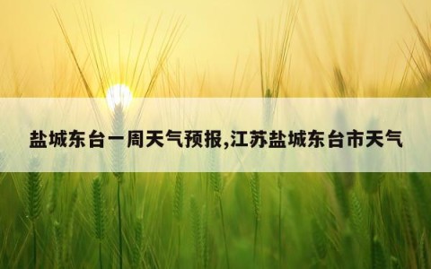 盐城东台一周天气预报,江苏盐城东台市天气