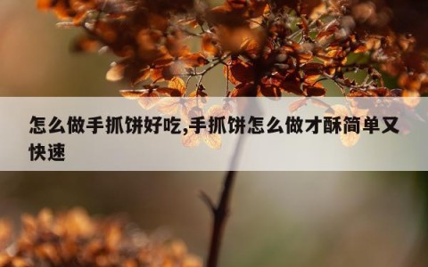 怎么做手抓饼好吃,手抓饼怎么做才酥简单又快速