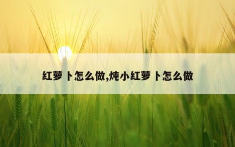 红萝卜怎么做,炖小红萝卜怎么做