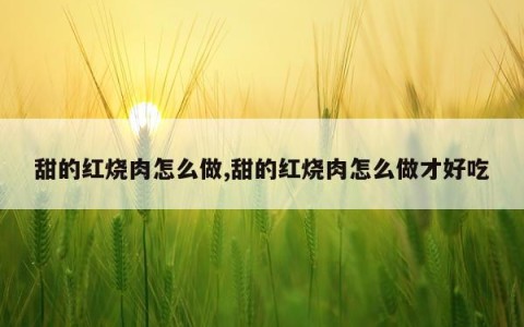 甜的红烧肉怎么做,甜的红烧肉怎么做才好吃