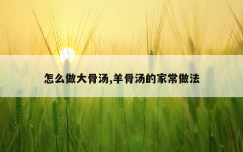 怎么做大骨汤,羊骨汤的家常做法