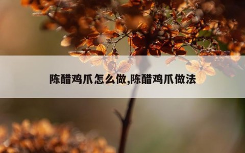 陈醋鸡爪怎么做,陈醋鸡爪做法