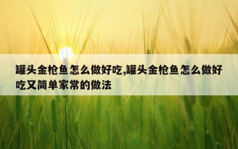 罐头金枪鱼怎么做好吃,罐头金枪鱼怎么做好吃又简单家常的做法