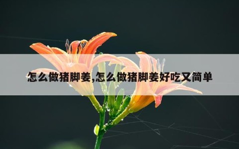 怎么做猪脚姜,怎么做猪脚姜好吃又简单