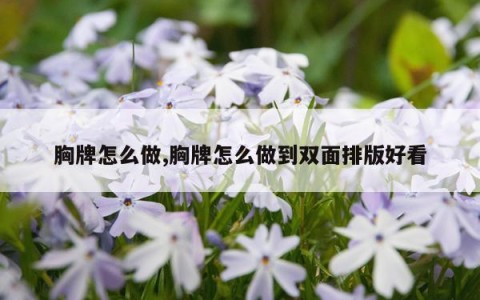 胸牌怎么做,胸牌怎么做到双面排版好看