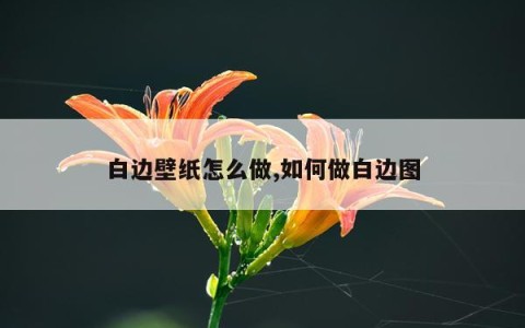 白边壁纸怎么做,如何做白边图