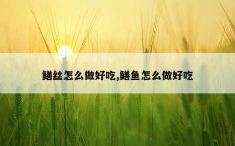 鳝丝怎么做好吃,鳝鱼怎么做好吃