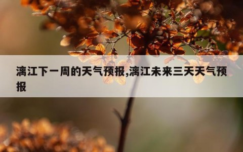 漓江下一周的天气预报,漓江未来三天天气预报