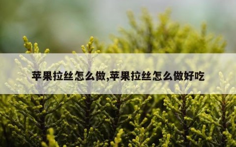 苹果拉丝怎么做,苹果拉丝怎么做好吃