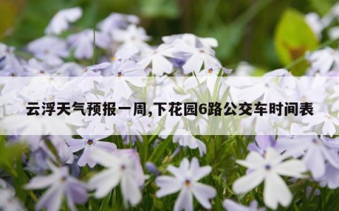 云浮天气预报一周,下花园6路公交车时间表