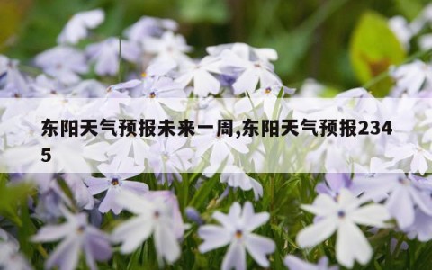 东阳天气预报未来一周,东阳天气预报2345