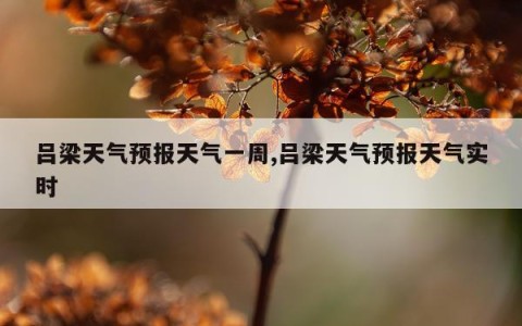 吕梁天气预报天气一周,吕梁天气预报天气实时