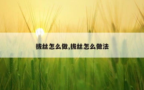 拔丝怎么做,拔丝怎么做法