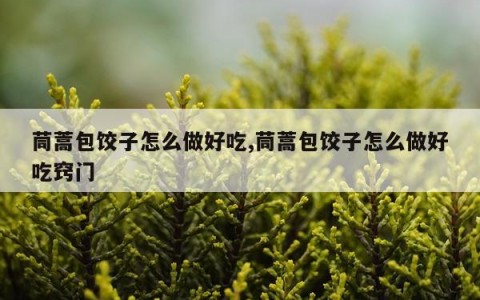 茼蒿包饺子怎么做好吃,茼蒿包饺子怎么做好吃窍门