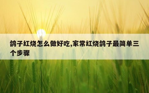 鸽子红烧怎么做好吃,家常红烧鸽子最简单三个步骤