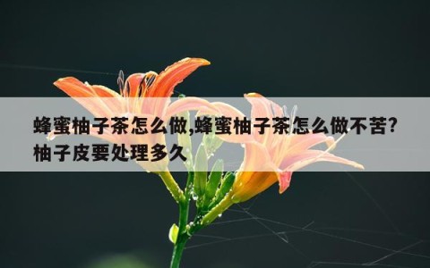 蜂蜜柚子茶怎么做,蜂蜜柚子茶怎么做不苦?柚子皮要处理多久