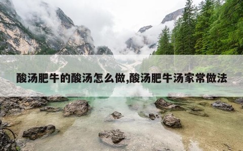 酸汤肥牛的酸汤怎么做,酸汤肥牛汤家常做法