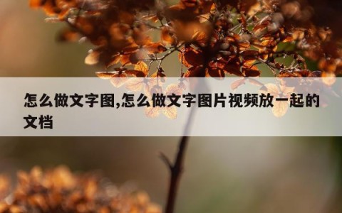 怎么做文字图,怎么做文字图片视频放一起的文档