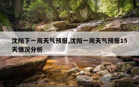 沈阳下一周天气预报,沈阳一周天气预报15天情况分析