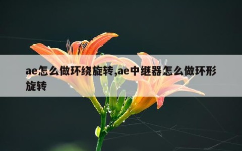 ae怎么做环绕旋转,ae中继器怎么做环形旋转