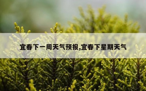 宜春下一周天气预报,宜春下星期天气