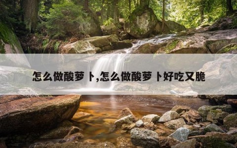 怎么做酸萝卜,怎么做酸萝卜好吃又脆