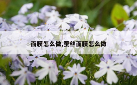 面膜怎么做,蚕丝面膜怎么做