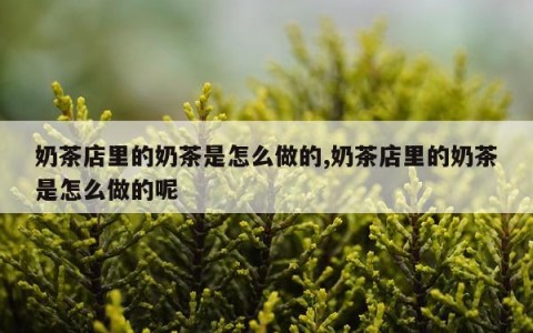 奶茶店里的奶茶是怎么做的,奶茶店里的奶茶是怎么做的呢