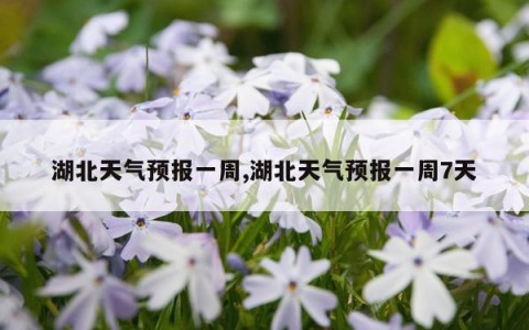 湖北天气预报一周,湖北天气预报一周7天