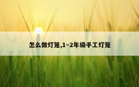 怎么做灯笼,1～2年级手工灯笼