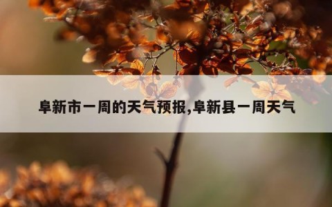 阜新市一周的天气预报,阜新县一周天气